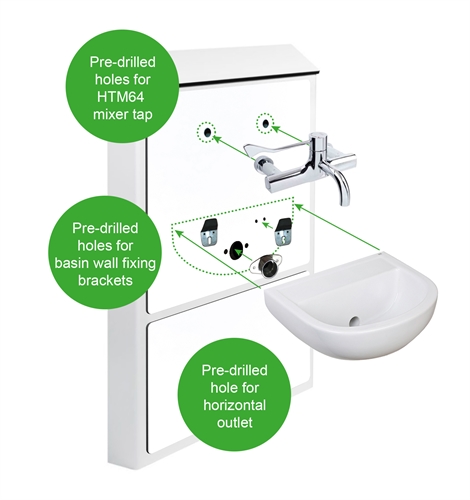 Medic Line Easy-Fit Half Height IPS Unit - White